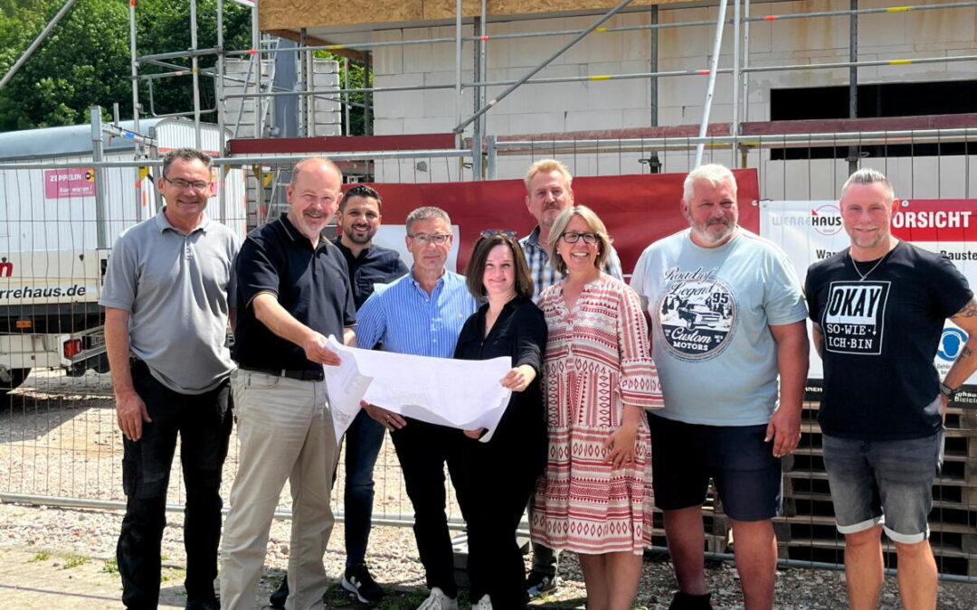 Richtfest für das neue Sanitärgebäude auf der „Kläranlage“