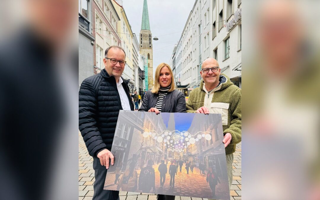 Bielefeld Marketing und Altstadt Team sorgen für neue Winterbeleuchtung in der Fußgängerzone Altstadt